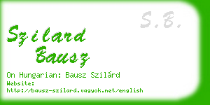 szilard bausz business card
